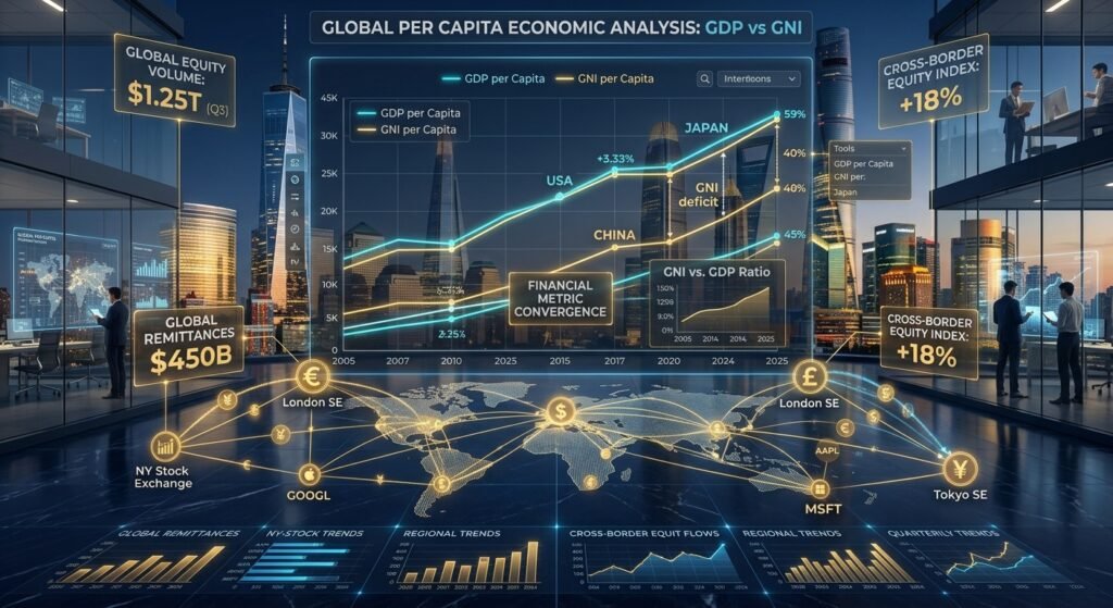 GDP per capita vs GNI per capita