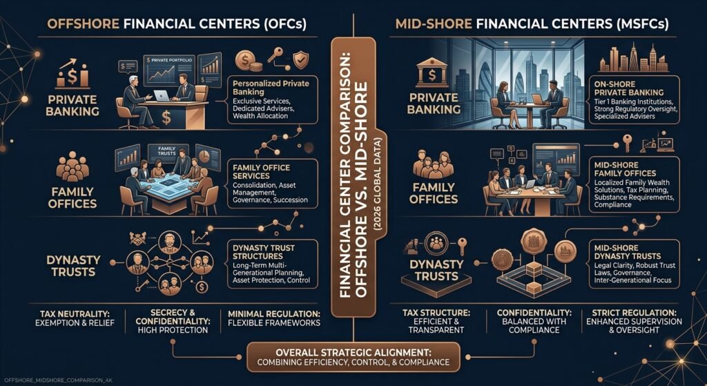 Offshore and Mid-Shore Financial Centers infographic
