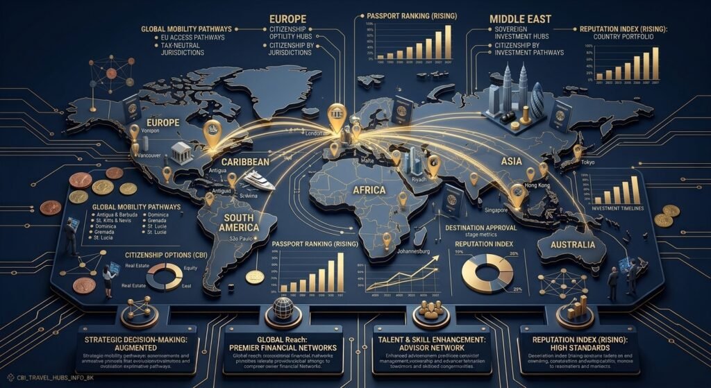 Map of top investment citizenship jurisdictions