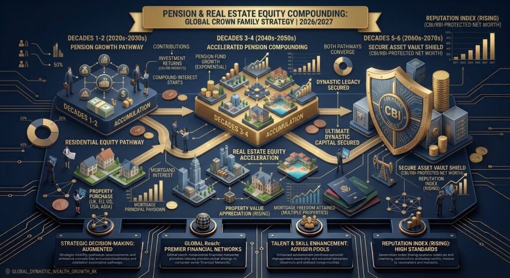 Real estate and pension wealth accumulation flow