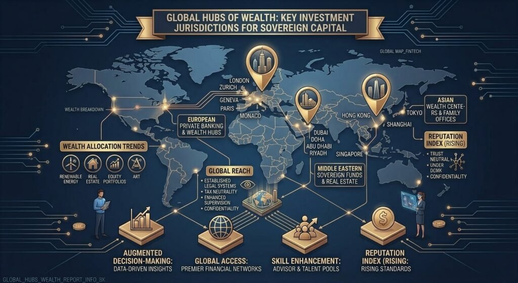 Global hubs of the richest royal families
